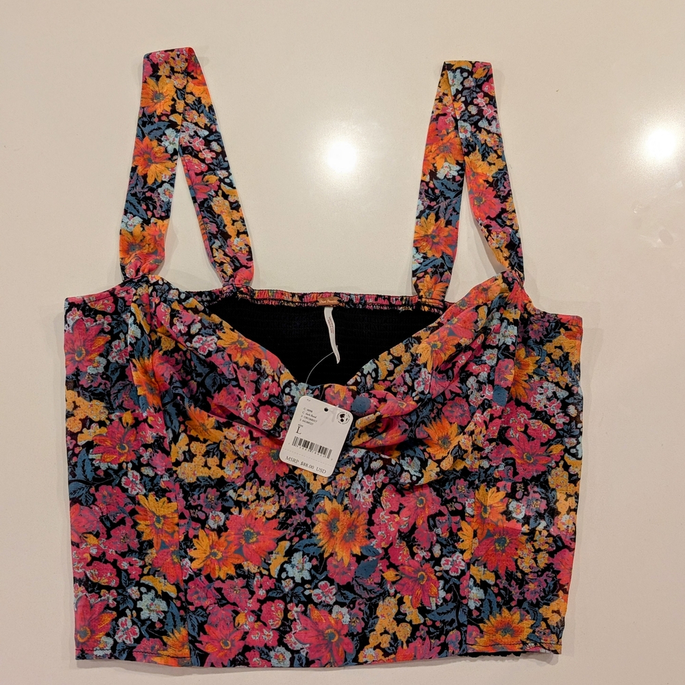 NWT Free People Multicolor Floral Top